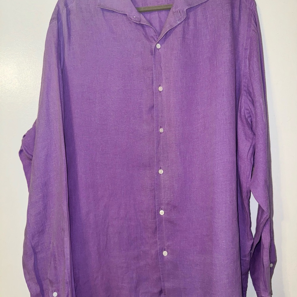 Ralph Lauren Purple Label Casual Purple Button Down Shirt Y2K. Bright Academia.